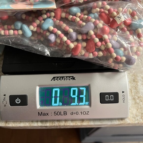 Vintage NOS Wooden Egg & Bead Garland 48" Long   Hanging Bunny Easter Spring - Picture 10 of 11